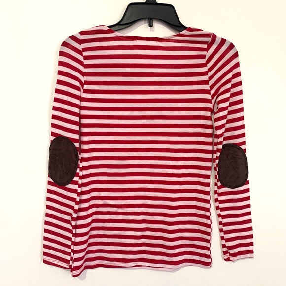 Red/white striped arm patch long sleeved shirt - Picture 6 of 6